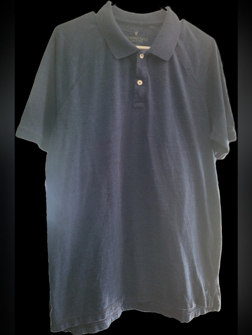 American Eagle Outfitters Navy Blue Short-Sleeve Polo